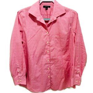 Lands' End No Iron Broadcloth Button-Down Shirt Women's Med/ 10 Pink